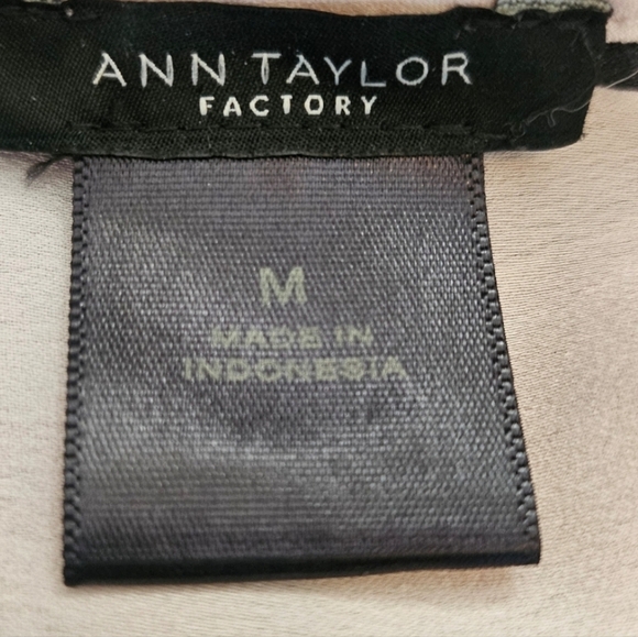 Ann Taylor Factory Multi-Color Earth Tone Striped V-Neck Shell - Size M - Picture 5 of 6